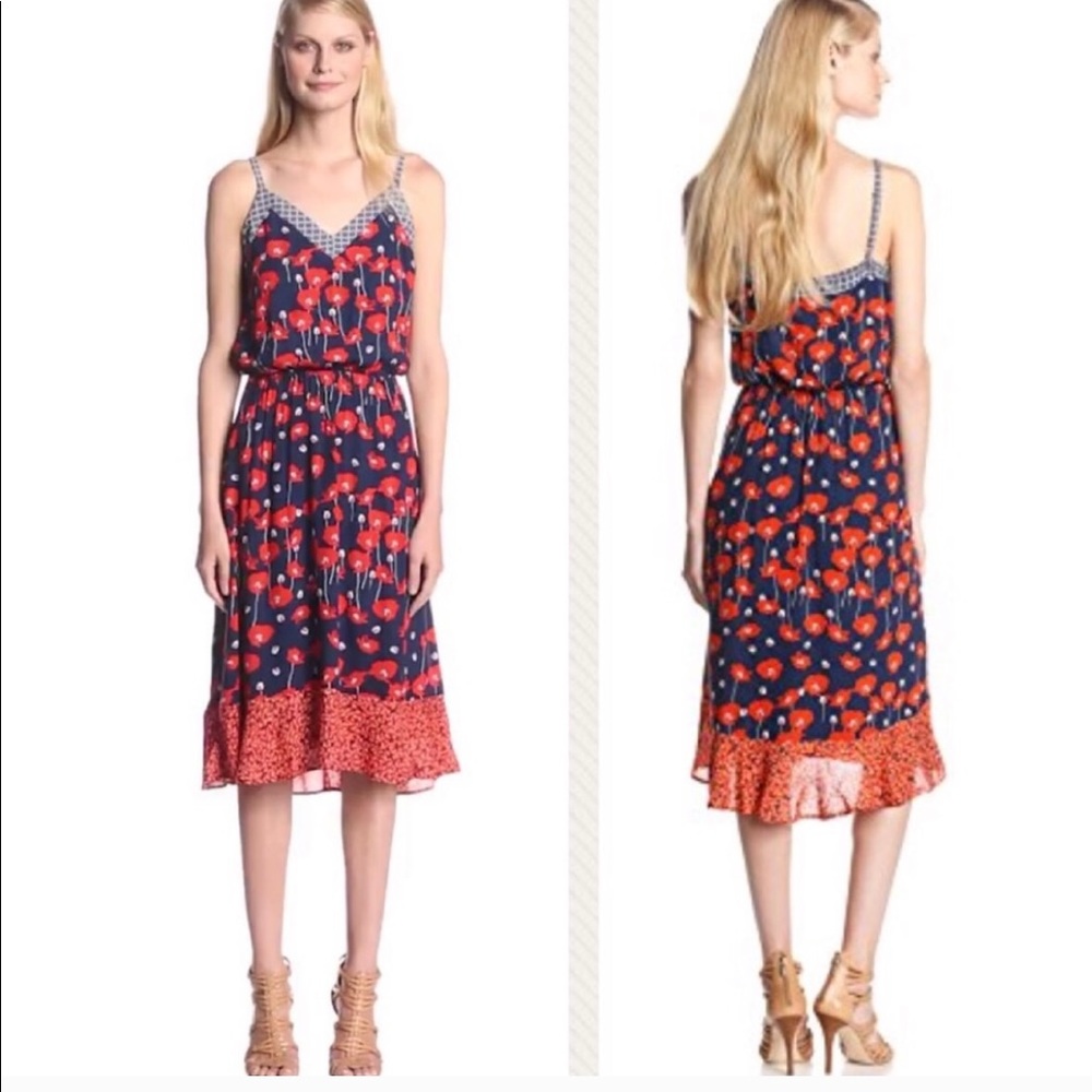 Ella Moss Fields of Poppy Crepe Dress